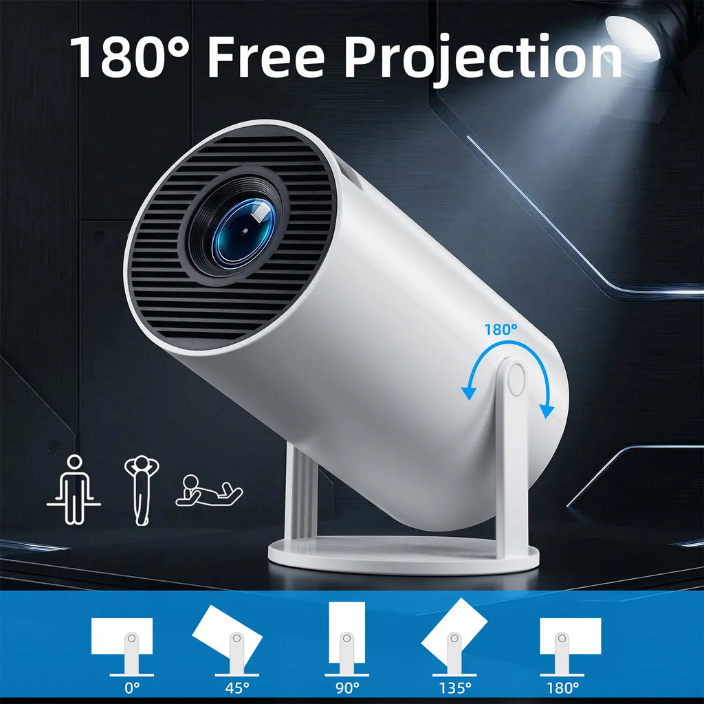 Portable Projector Bluetooth, Outdoor Mini 4K Decoding with 5G Wifi 6 &720P Full HD 290 ANSI Lumens for Audio Gaming Home Theater