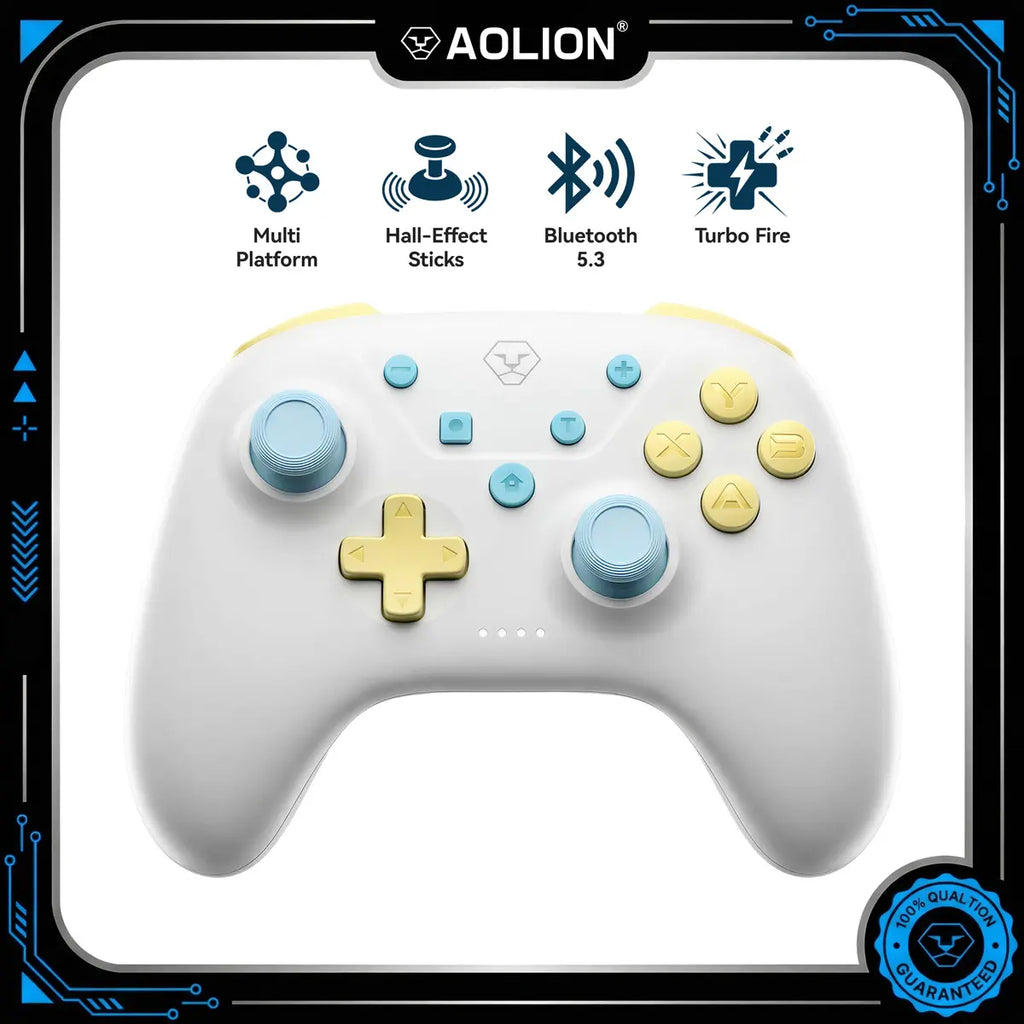 AOLION ROCOCO Wireless Bluetooth Controller Compatible with Switch, Gamepad for PC, Mobile & Tablet, Ergonomic Grip, Rechargeable, Summervibes