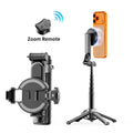 4-In-1 Mini Selfie Stick Tripod , Extendable Magnetic Grip Phone Tripod with Detachable Remote Pocket Size, Phone Magnetic Grip Vlog Livestreaming Photography, Support Remote Bluetooth Remote Control