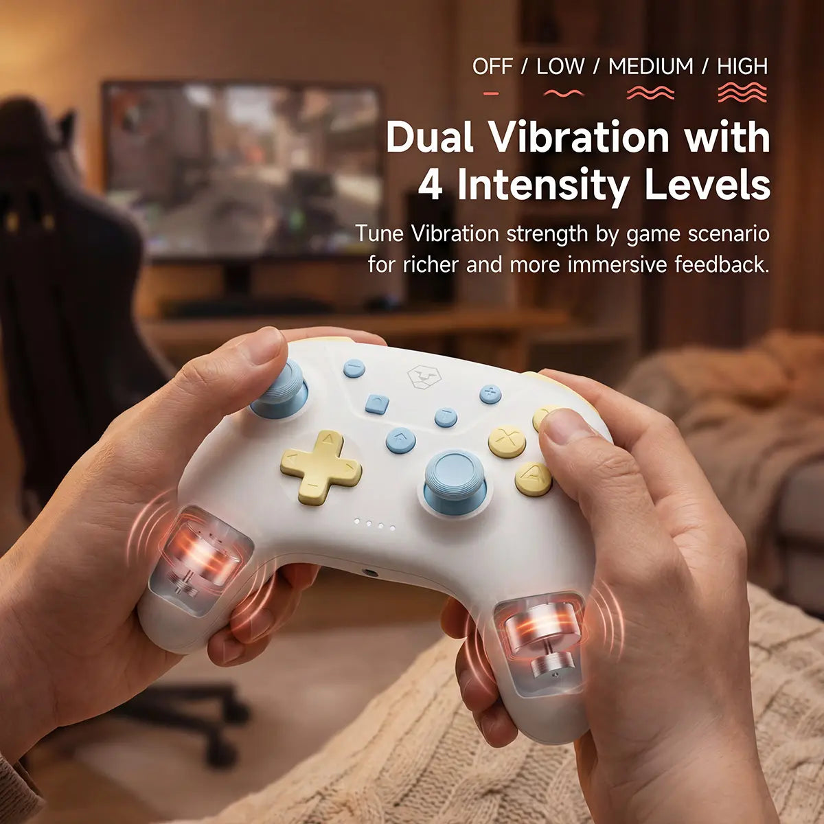 AOLION ROCOCO Wireless Bluetooth Controller Compatible with Switch, Gamepad for PC, Mobile & Tablet, Ergonomic Grip, Rechargeable, Summervibes