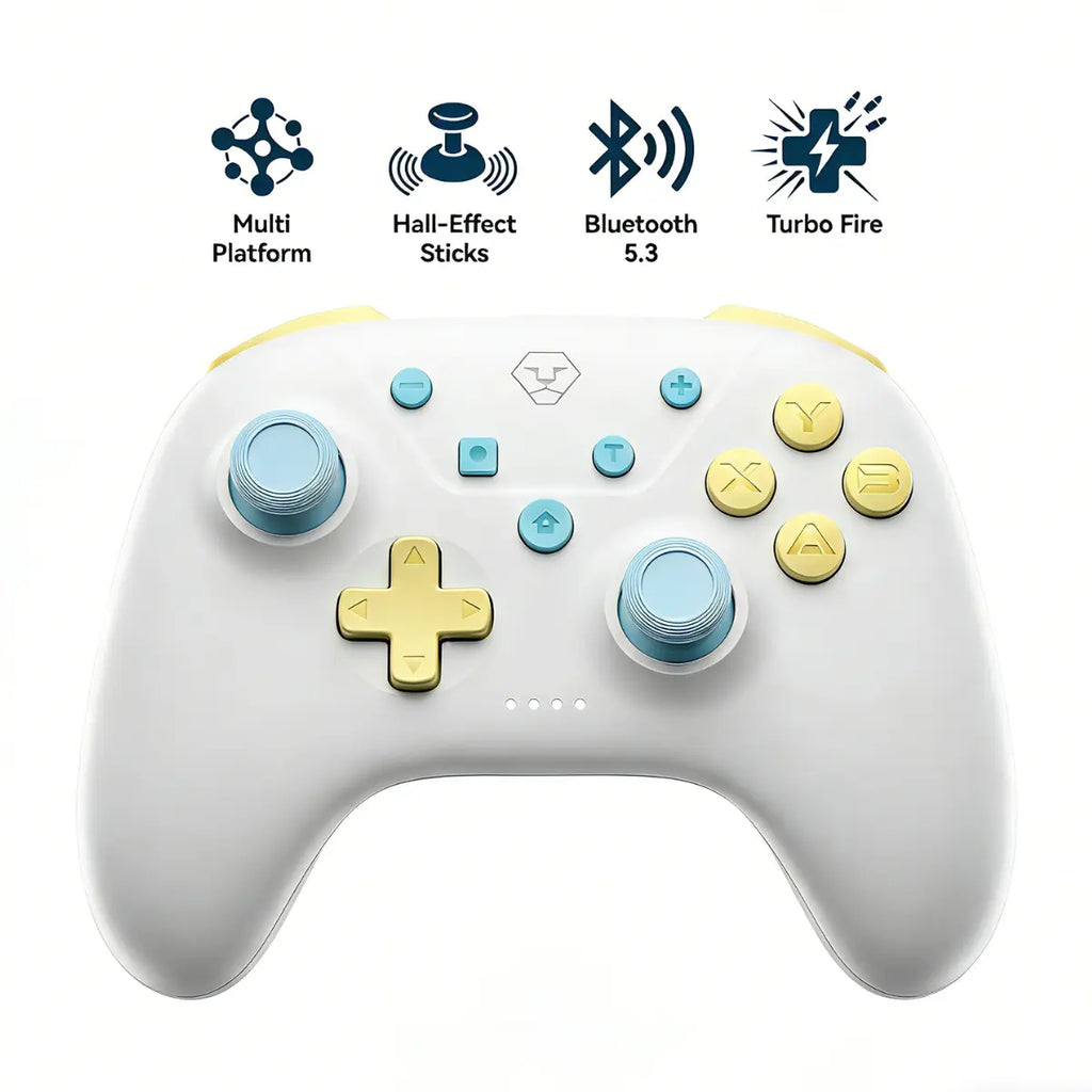AOLION ROCOCO Wireless Bluetooth Controller Compatible with Switch, Gamepad for PC, Mobile & Tablet, Ergonomic Grip, Rechargeable, Summervibes