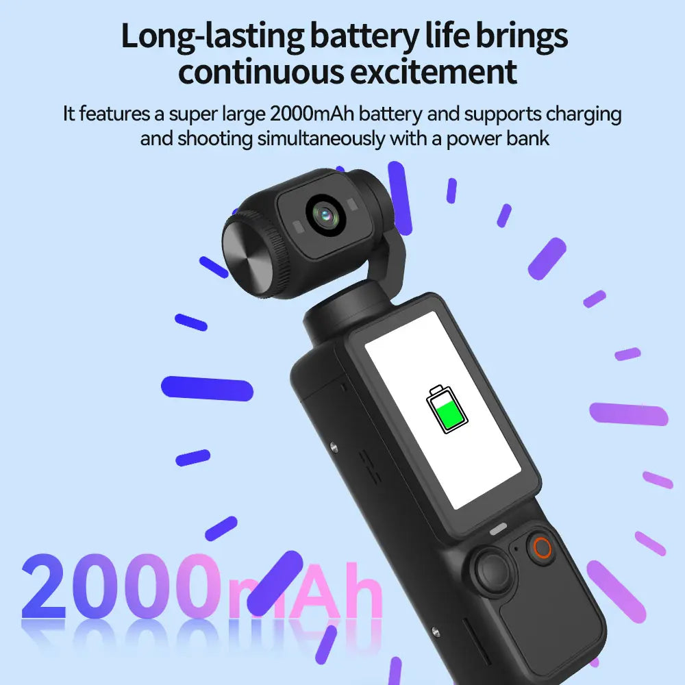 Portable Ultra HD Video Recorder with 180° Rotating Lens, Handheld Stabilizer Pocket Camera, Full Body Camera for Vlogging, Travel & Daily Life Recording, USB Rechargeable, Vlogging Camera, Modern Gadget, Durable Construction, Camcorder
