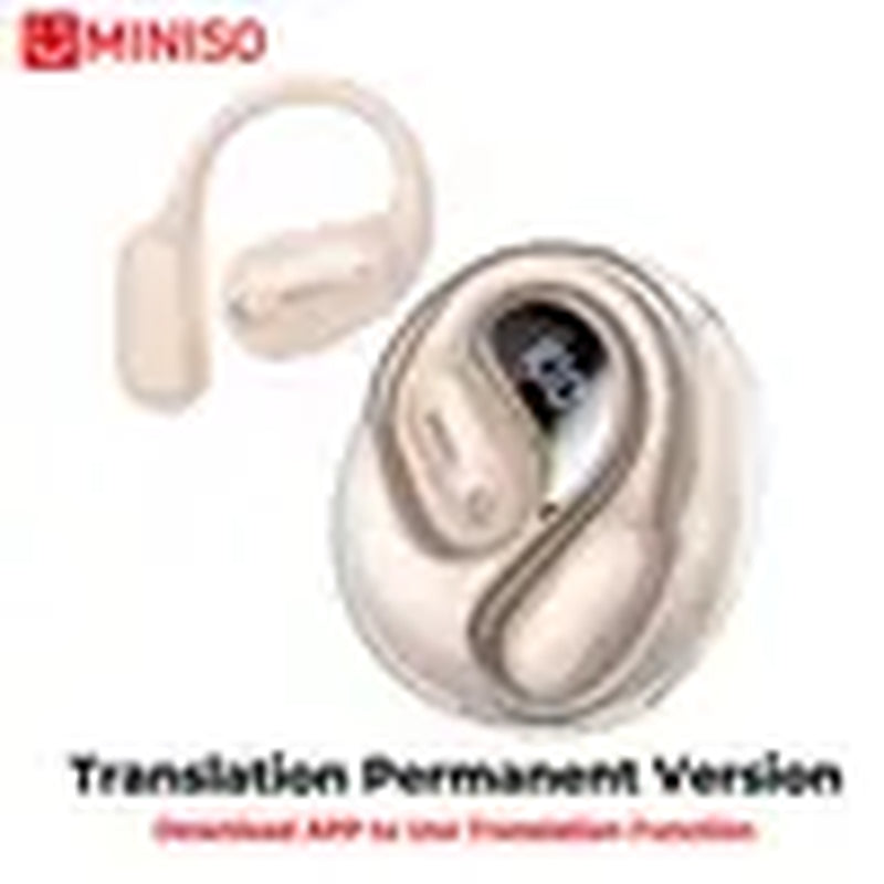 MINISO MS190 Translation Earbuds, Supports Real-Time Translation in 134 Languages with APP, Bluetooth 6.0 Earphones, Audio Wireless Earbuds for Music & Phone Calls, IPX5 Waterproof Sports Electronic Headphones with Long Endurance