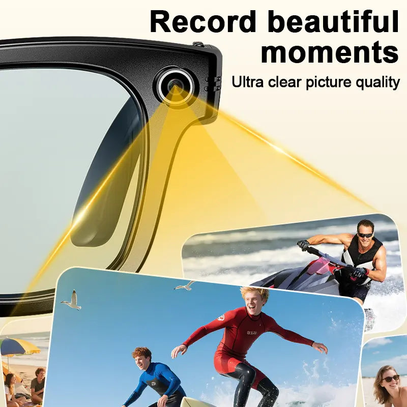AI Smart Glasses with Camera, 8MP HD Video Recording, Hands-Free Capture, Bluetooth Audio & Calls, Real-Time Translation, Photochromic Lenses for Travel & Daily Use