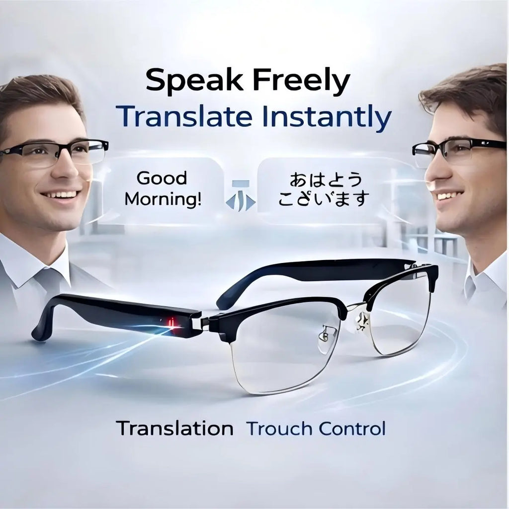 2026 AI Smart Glasses with Real-Time Translation, Bluetooth Audio & Photochromic Lenses, Smart Voice Assistant Glasses for Travel, Work & Study