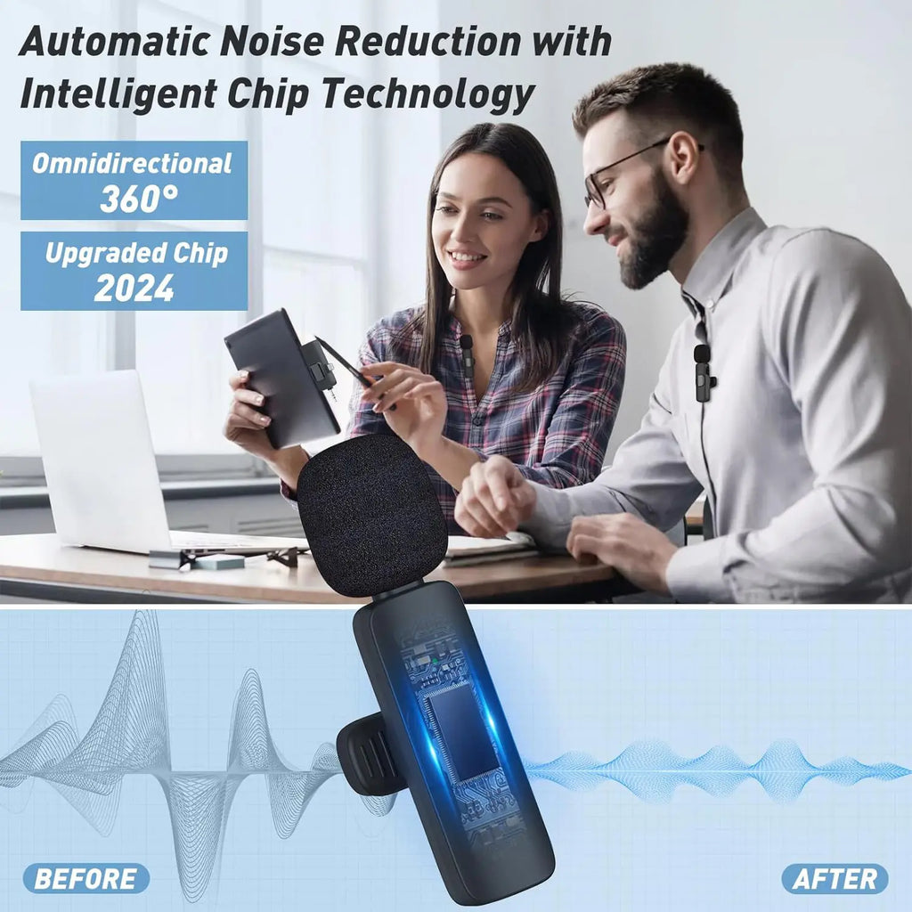 HITOZON 2.4G Wireless Lavalier Microphone for Smartphones - Android Plug-And-Play Lapel Mic, Omnidirectional Condenser for Video Recording, Podcasts, Multi-Device Audio Capture
