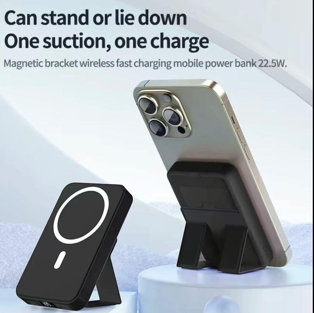 VIL Magnetic Wireless Power Bank, 10000Mah 22.5W PD Fast Charging, LED Display Stand, Mag-Safe Compatible Mobile Tech Accessories, High-Capacity Rechargeable Magnetic Phone Charger for Iphone 17 16 15 14 13 12 & Other Devices