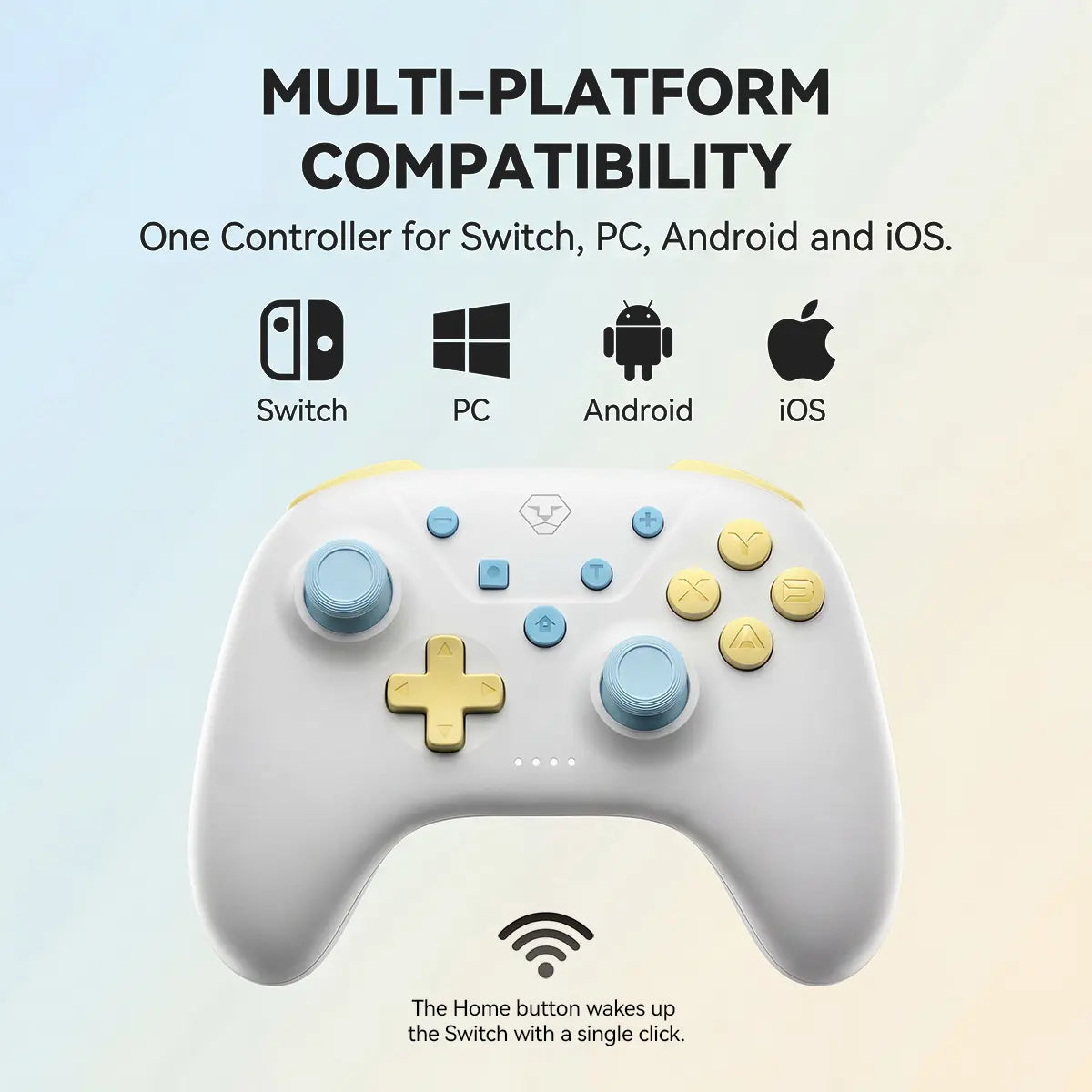 AOLION ROCOCO Wireless Bluetooth Controller Compatible with Switch, Gamepad for PC, Mobile & Tablet, Ergonomic Grip, Rechargeable, Summervibes