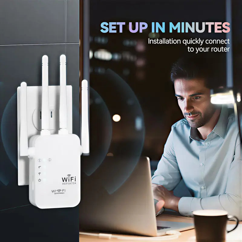 Wifi Extender 2026, AC1200 Dual Band (5Ghz/2.4Ghz)Signal Booster, Covers 10,000 Sq. Ft & 50 Devices,Repeater with Ethernet Port for Home, Mother'Sday Gifts